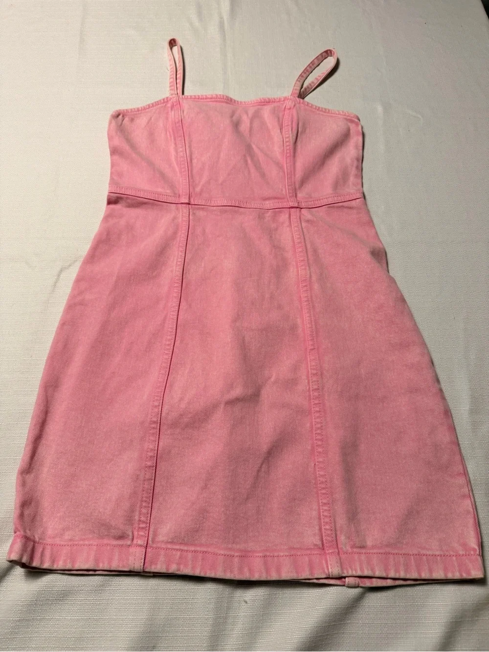 H&M Pink Square-Neck Mini Dress - Picture 2 of 6